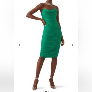 NWT Lavish Alice Ruched Corset Mesh midi dress size 4
